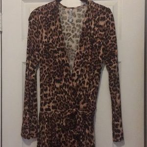 Rachel Pally White Label Leopard Wrap Dress